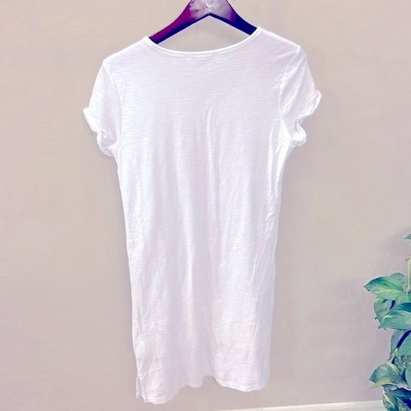 JAMES PERSE Standard Cotton white rolled sleeve Tshirt Dress, lined, size L - Picture 7 of 15